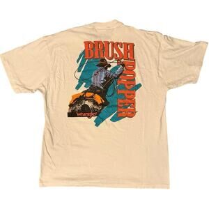 Vintage 90s Wrangler Brush Popper Cowboy Graphic Single Stitch Shirt Adult XL